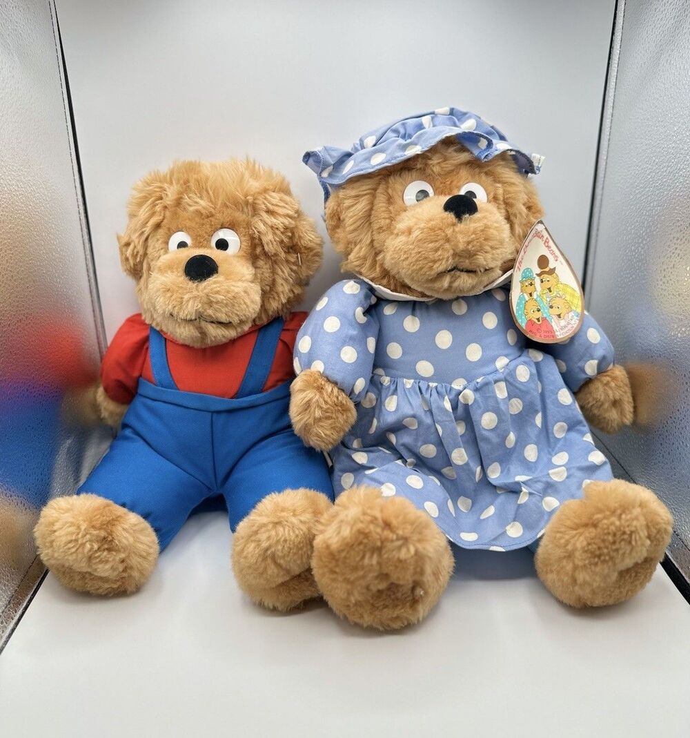 Berenstain Bears Plush Vintage Brother 15” and Mama Bear 16” Plush Stuffed Toy